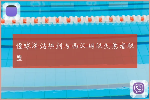 懂球译站热刺与西汉姆联失意者联盟